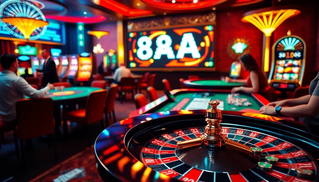 Experience the excitement of 88AA gaming with thrilling bets at the roulette table.